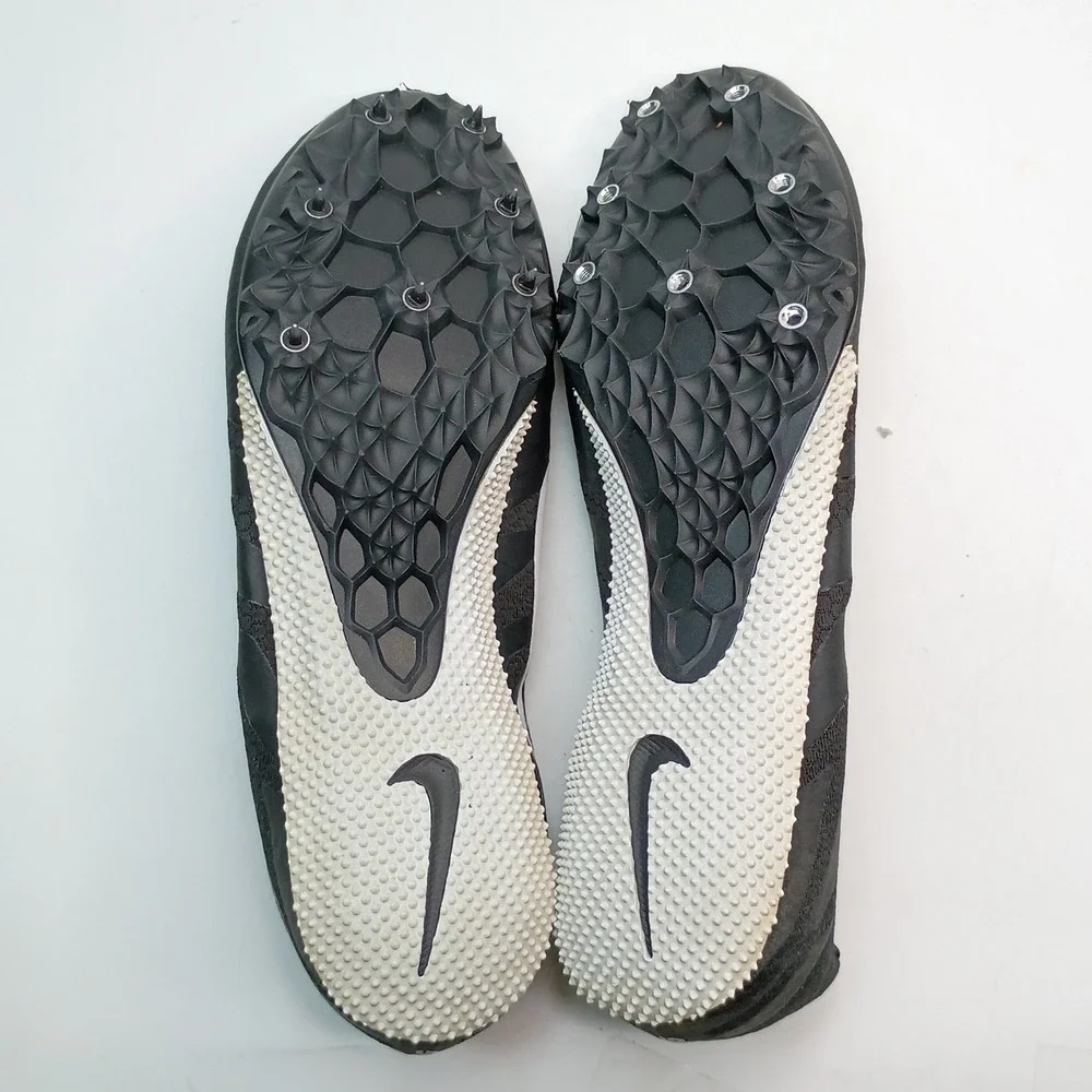 Nike Zoom Rival S 8 Racing Spikes Men Size 12 Black White Track Shoes